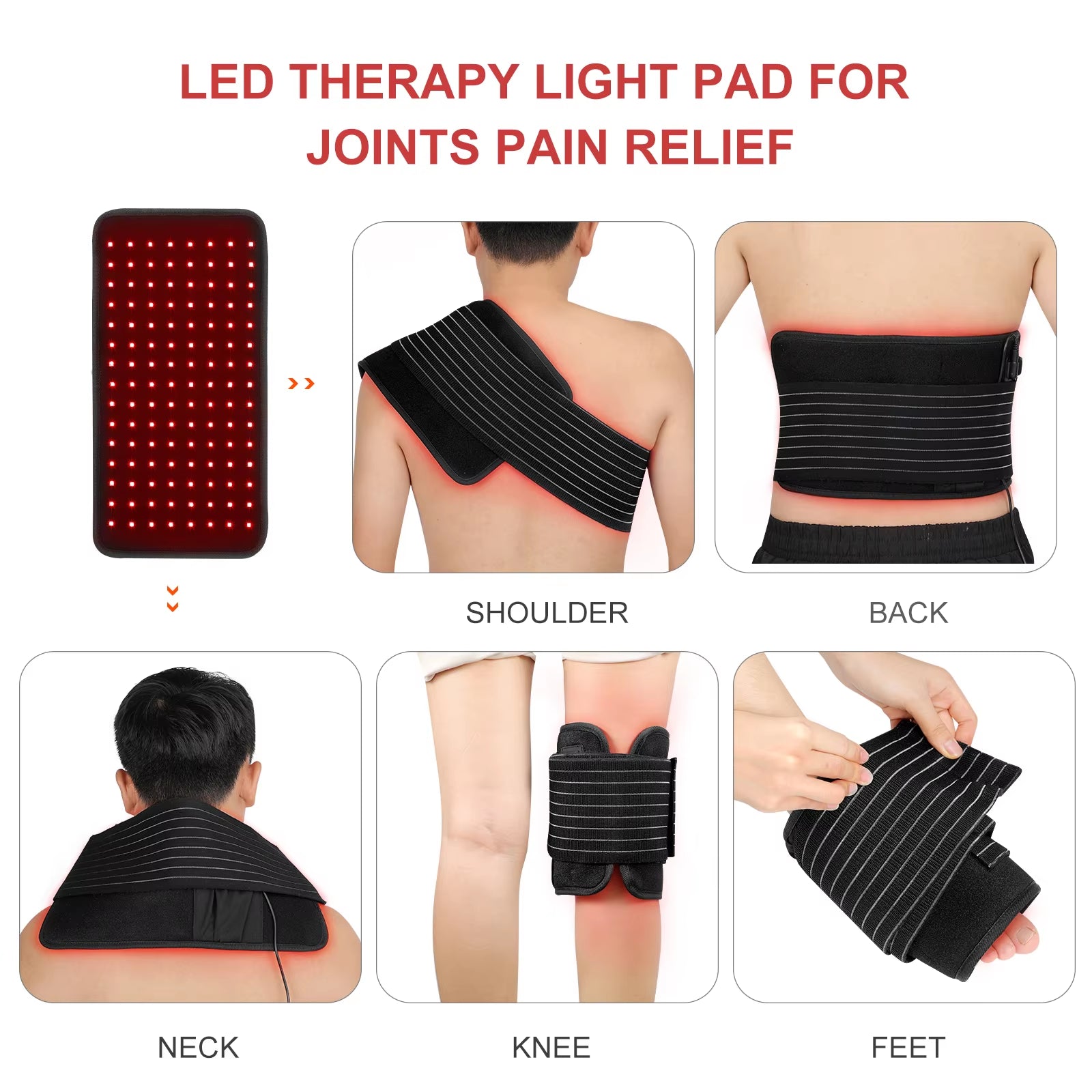 Kinreen 850 Nanometer Infra Belt Wrap Mat Led Red Light Nir near Infrared Wearable Device Red Light Therapy Pad