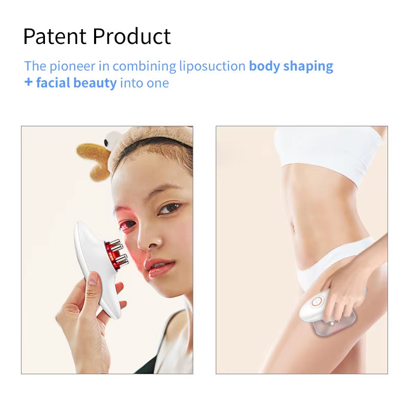 Silicon Cup Set RED Light LED Photon Care Therapy EMS Massage Face Lifting Device Facial Massager