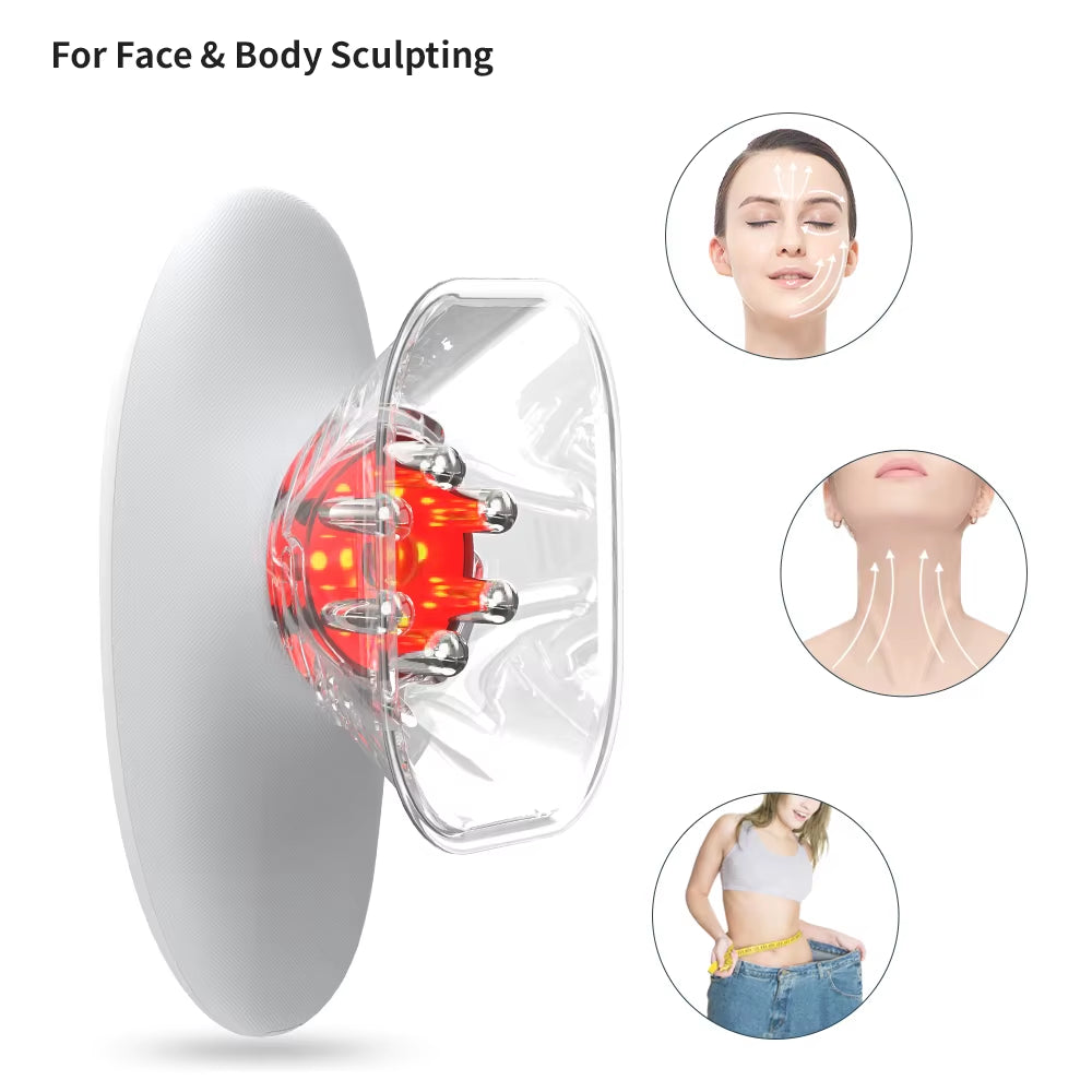 Silicon Cup Set RED Light LED Photon Care Therapy EMS Massage Face Lifting Device Facial Massager